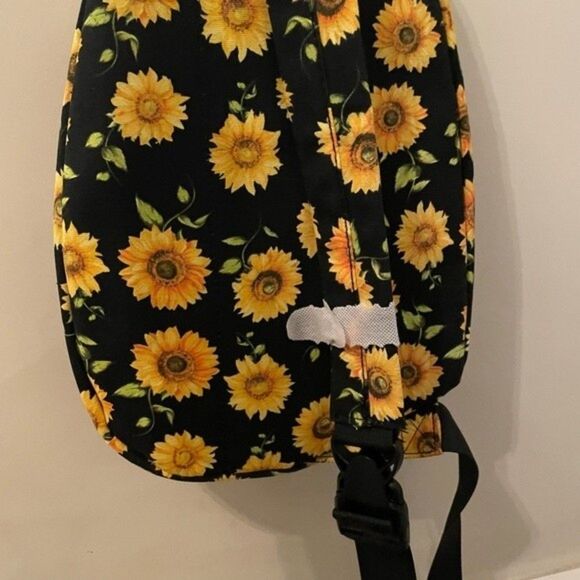 No Boundaries Cotton Canvas Sling Backpack Sunflowers Print - Picture 9 of 12